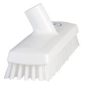 Balai-brosse lave-pont blanc fibre très dure 27 cm